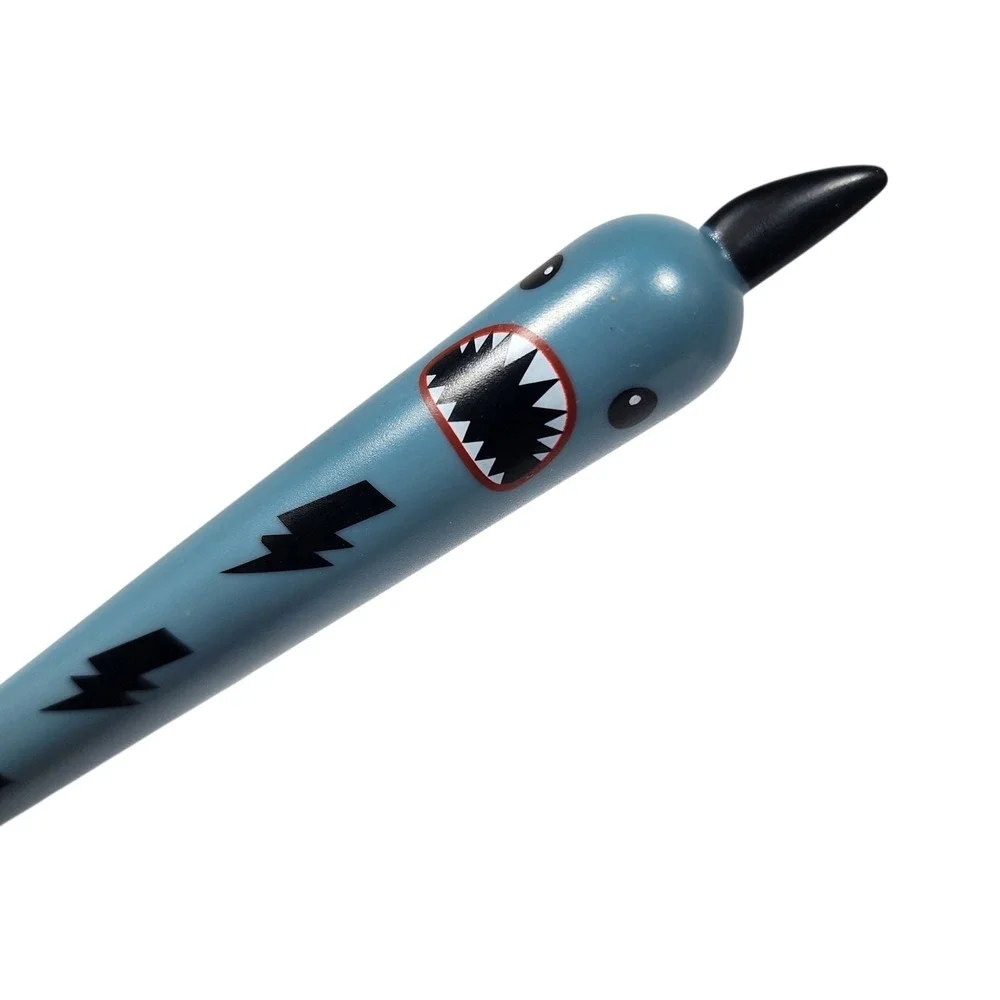 Fun Shark Lightning Bolt Design Pen Blue Black. Retro shark‎ pen.